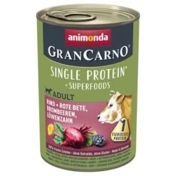 Animonda GranCarno Superfoods Adult Mixed Pack -Trixie Dog Supply Sale 130899 pla grancarno rind rote bete brombeeren loewenzahn 400g hs 01 7