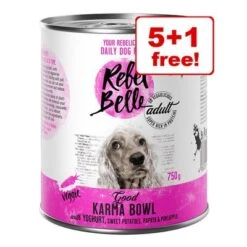 6 X 750g Rebel Belle Wet Dog Food - 5 + 1 Free!*