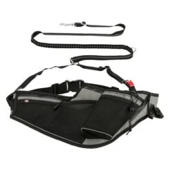 Trixie Jogging Belt With Leash - Grey/ Black -Trixie Dog Supply Sale 203777 trixie jogginggurt leine grauschwarz hs 03 4