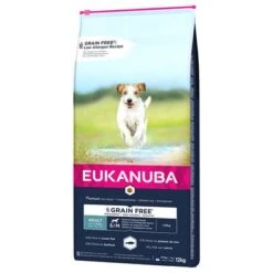 Eukanuba Grain-Free Small & Medium Breed Adult Salmon 10 Eukanuba Grain-Free Small & Medium Breed Adult Salmon -Trixie Dog Supply Sale 241097 pla tetra aukanuba grainfree adult mediumsmall breed lachs hs 12kg 01 8
