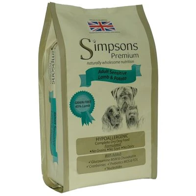 Simpsons Premium Sensitive Adult Lamb & Potato Dry Dog Food 3 Simpsons Premium Sensitive Adult Lamb & Potato Dry Dog Food