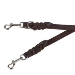 Heim Plaited Leather Double Dog Lead - Brown -Trixie Dog Supply Sale 66497 heim lederleine fg 10 2