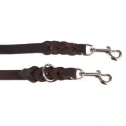 Heim Plaited Leather Double Dog Lead - Brown -Trixie Dog Supply Sale 66497 heim lederleine fg 3 4