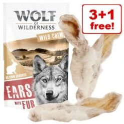 4 X Wolf Of Wilderness Dog Treats - 3 + 1 Free!*