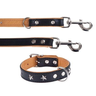 Heim Leather Lead & Collar Set - Stars 3 Heim Leather Lead & Collar Set - Stars