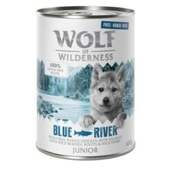 Wolf Of Wilderness Junior "Free-Range" 6 X 400g -Trixie Dog Supply Sale wow freerange junior blueriver 400g 1000x1000 1 5